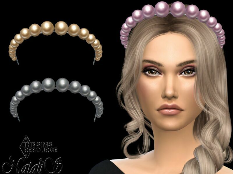 Graduated Pearl Headband By Natalis Sims 4 CC