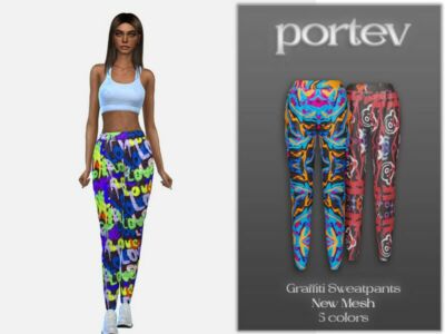 Graffiti Sweatpants By Portev Sims 4 CC