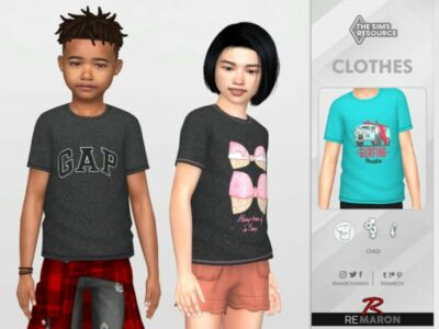 Graphic Shirt 01 For Child By Remaron Sims 4 CC