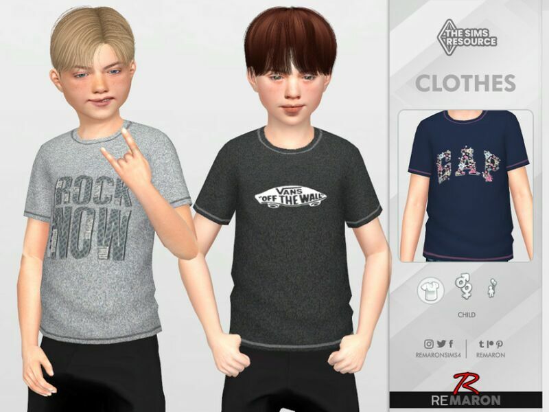 sims 4 cc graphic shirt 01 for child by remaron 2