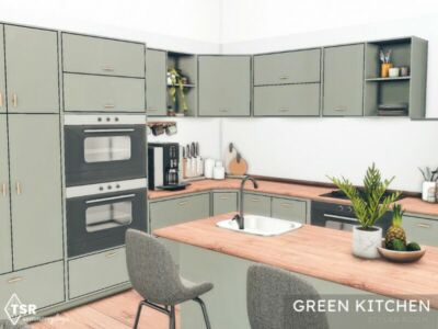 Green Kitchen | TSR CC Only Sims 4 CC