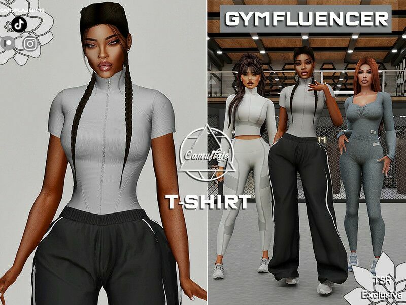 Gymfluencer Collection – T-Shirt Sims 4 CC