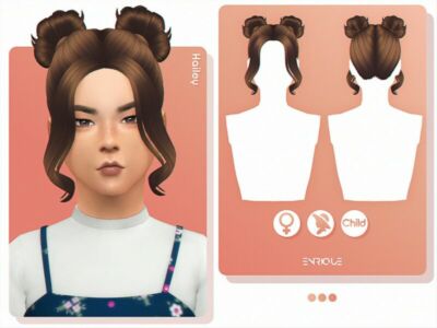 Hailey Hairstyle (Child Version) By Enriques4 Sims 4 CC