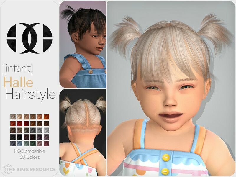 Halle Hairstyle [Infant] / Female Sims 4 CC