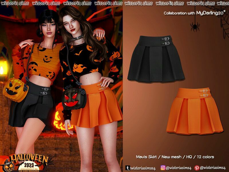 Halloween 2023 – Mavis Skirt By Wisteriasims Sims 4 CC