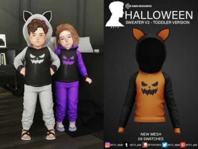 Halloween (Sweater V2 – Toddler Version) Sims 4 CC