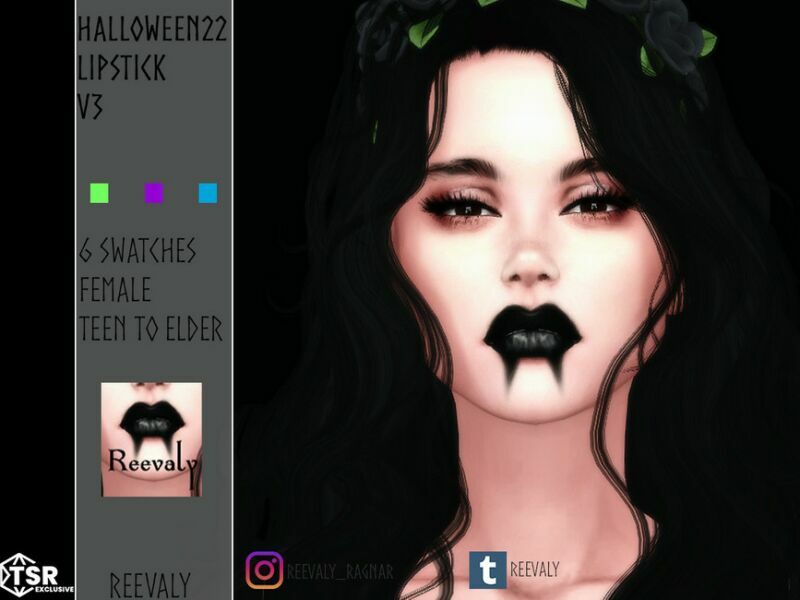 Halloween22 Lipstick V3 By Reevaly Sims 4 CC