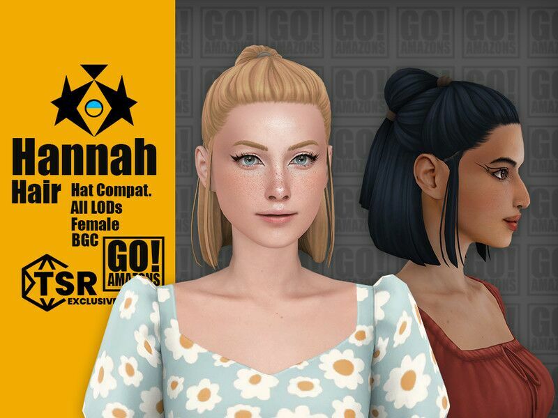 Hannah Hair By Goamazons Sims 4 CC