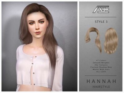 Hannah – Style 3 (Hairstyle) Sims 4 CC