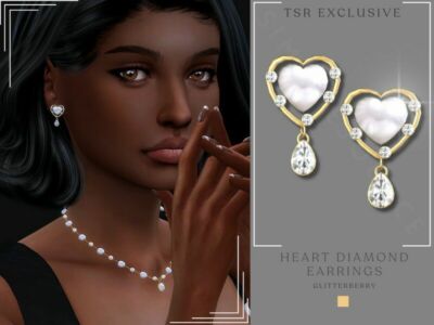 Heart Diamond Earrings Sims 4 CC