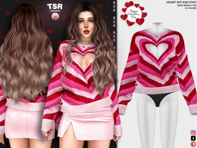 Heart SET-438 (TOP) BD1174 Sims 4 CC