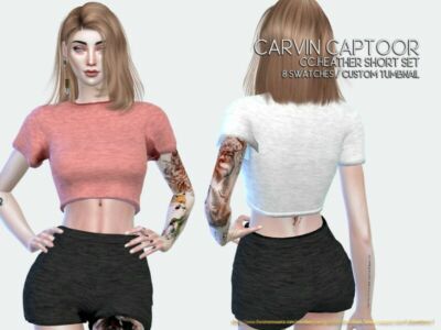 Heather Grey Short SET Sims 4 CC