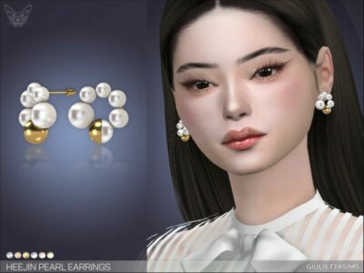 Heejin Pearl Earrings By Feyona Sims 4 CC