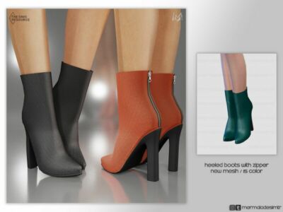 Heeled Boots With Zipper S06 By Mermaladesimtr Sims 4 CC