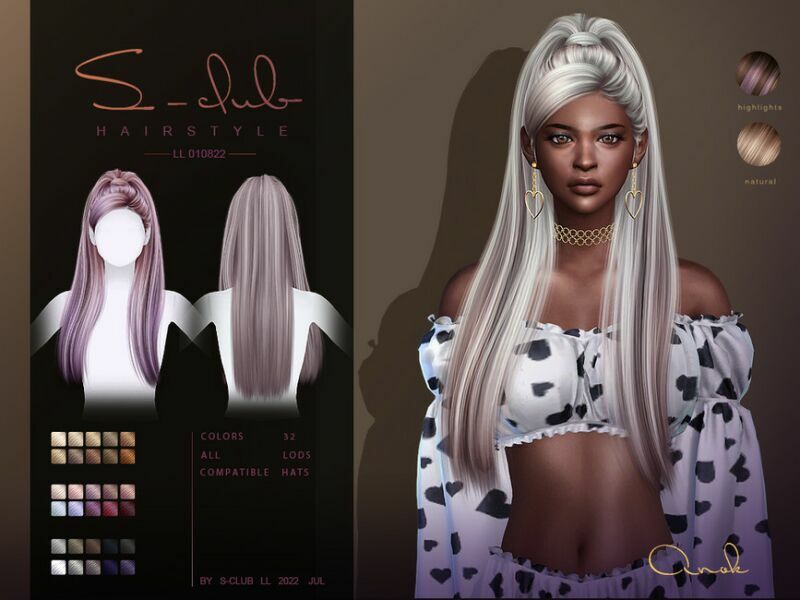 sims 4 cc high ponytail hairanok by s club 2