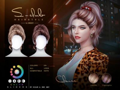 High Ponytail Short Hair(Claire) By S-Club Sims 4 CC