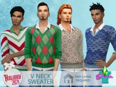 Holiday21 V Neck Sweater By Simmiev Sims 4 CC