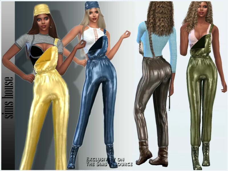 sims 4 cc holographic womens jumpsuit bottom 2