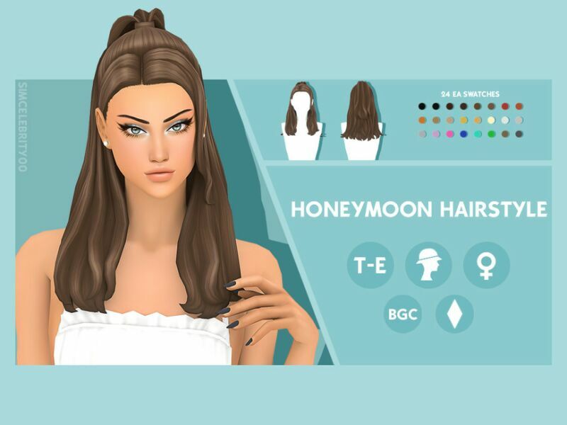 Honeymoon Hairstyle By Simcelebrity00 Sims 4 CC