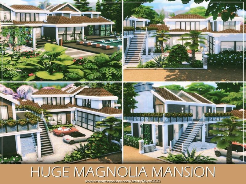 sims 4 cc huge magnolia mansion by mychqqq 2