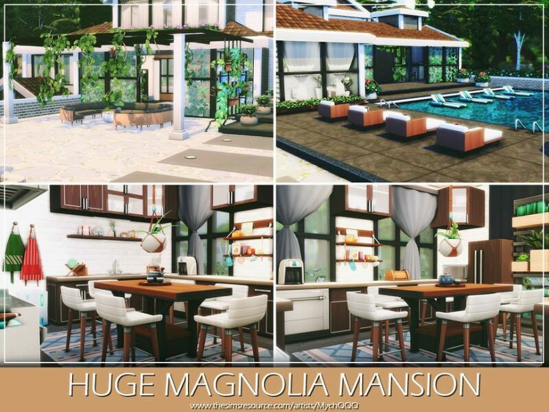 sims 4 cc huge magnolia mansion by mychqqq 3