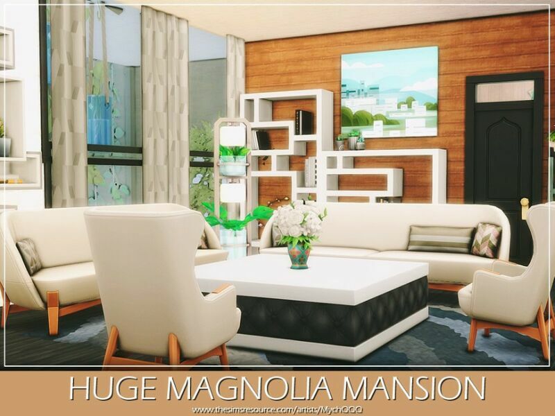 sims 4 cc huge magnolia mansion by mychqqq 4