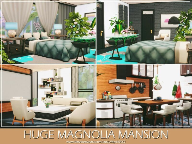 sims 4 cc huge magnolia mansion by mychqqq 5