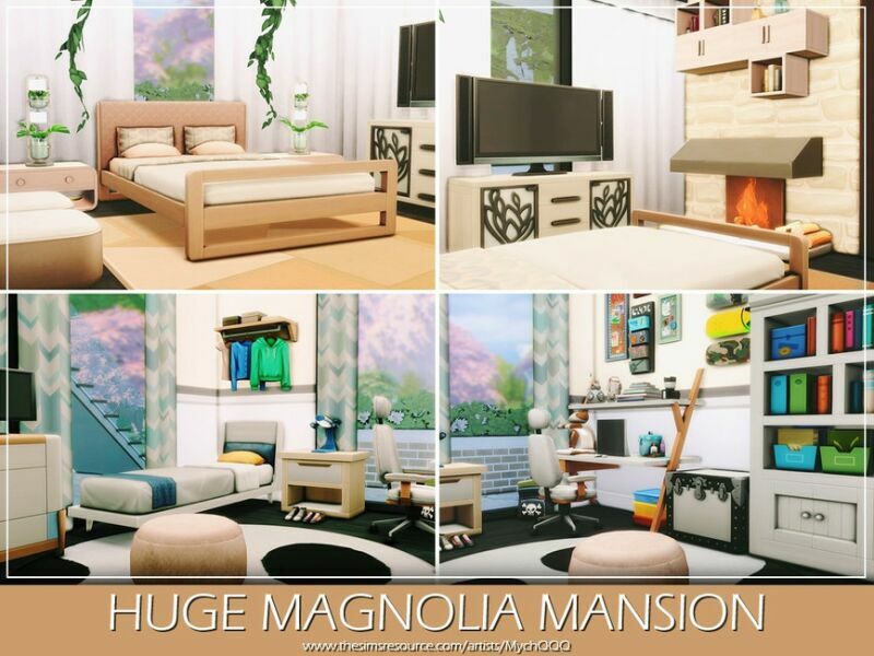 sims 4 cc huge magnolia mansion by mychqqq 7