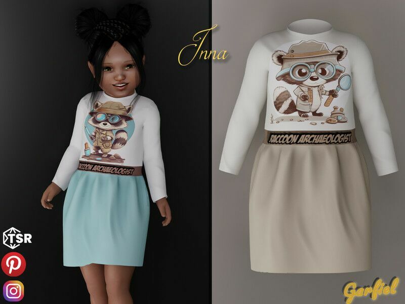 Inna – Raccoon Archaeologist Dress Sims 4 CC