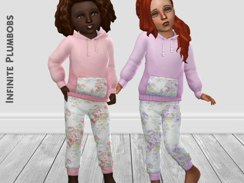 IP Toddler Floral SET Joggers By Infiniteplumbobs Sims 4 CC