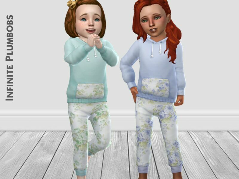 sims 4 cc ip toddler floral set joggers by infiniteplumbobs 2