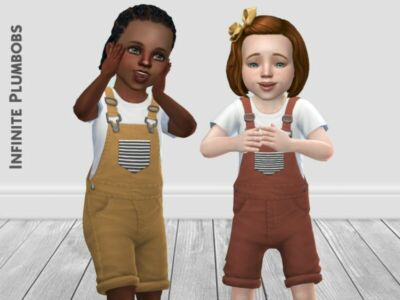 IP Toddler Striped Pocket Dungarees By Infiniteplumbobs Sims 4 CC