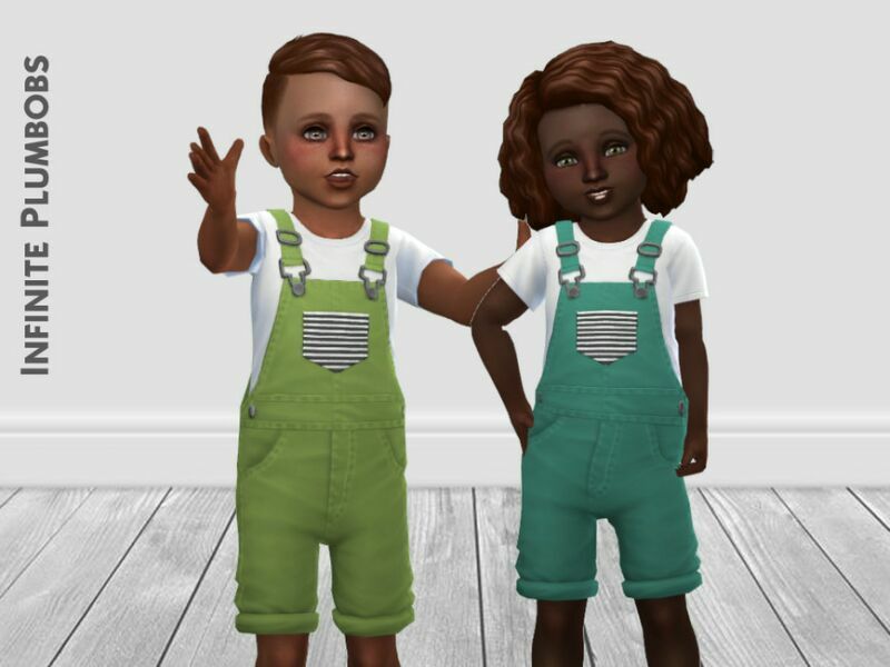 sims 4 cc ip toddler striped pocket dungarees by infiniteplumbobs 2