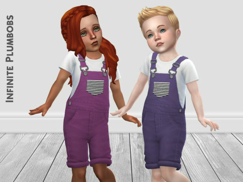 sims 4 cc ip toddler striped pocket dungarees by infiniteplumbobs 3