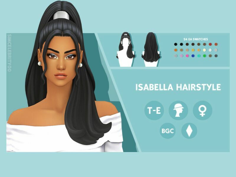 Isabella Hairstyle By Simcelebrity00 Sims 4 CC