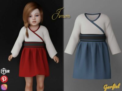 Ismem – Asian Style Dress For / Toddler Sims 4 CC