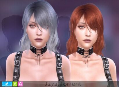 J272 Torrent Hair Sims 4 CC