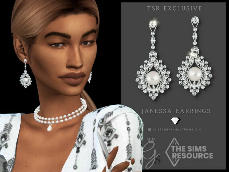 Janessa Earrings By Glitterberryfly Sims 4 CC