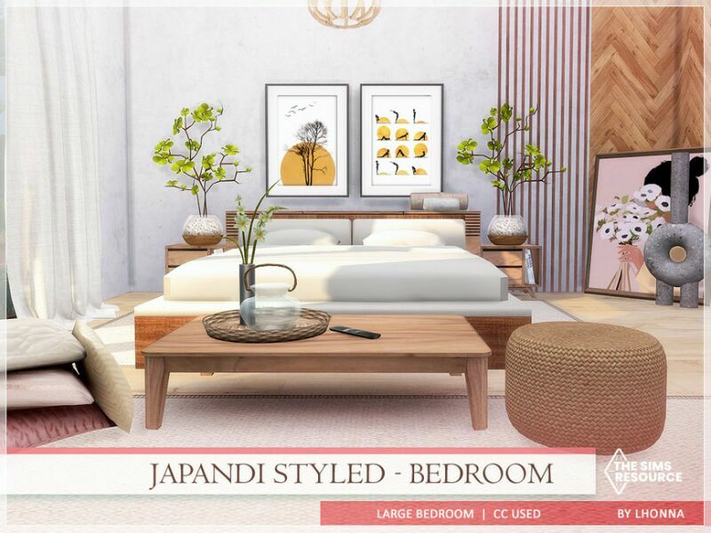 Japandi Styled – Bedroom /TSR CC Only/ By Lhonna Sims 4 CC