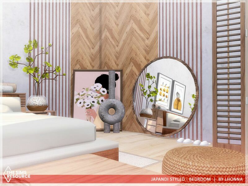 sims 4 cc japandi styled bedroom tsr cc only by lhonna 3