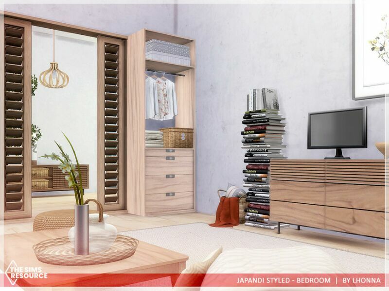 sims 4 cc japandi styled bedroom tsr cc only by lhonna 5