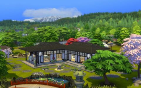 Japanese Villa – CC Build By Similebuilds Sims 4 CC