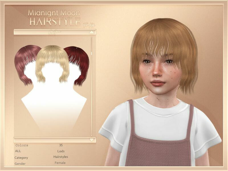 Javasims- Midnight Moon (Child Hairstyle) By Javasims Sims 4 CC