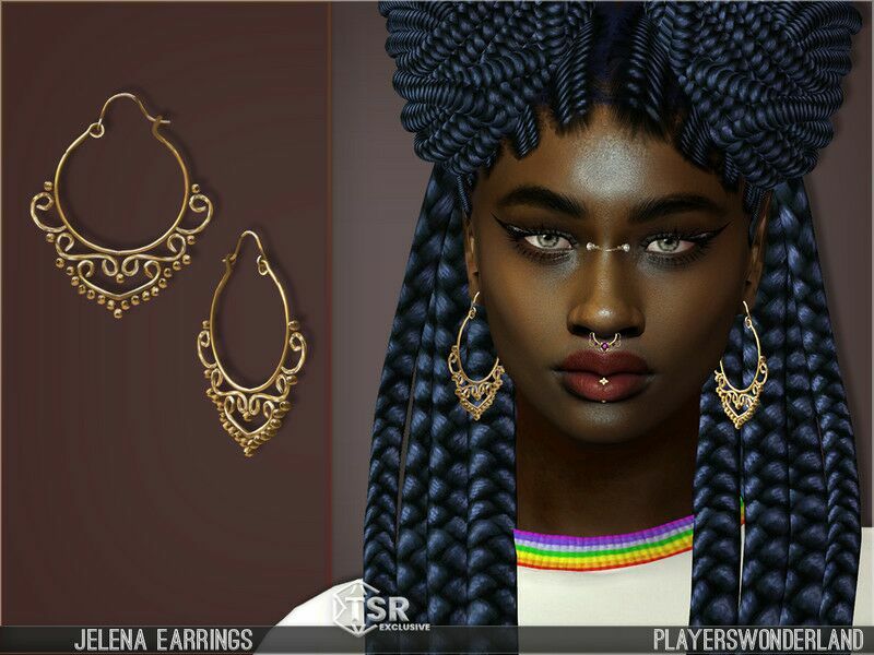 Jelena Earrings Sims 4 CC