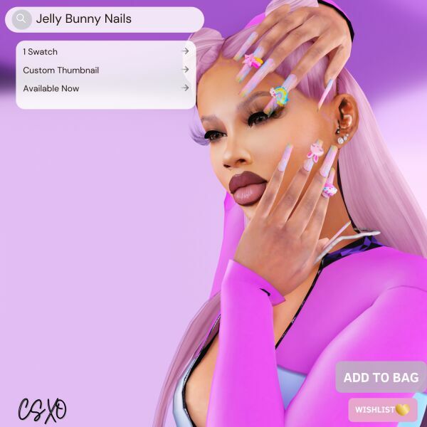 Jelly Bunny Nails 🐰 Sims 4 CC