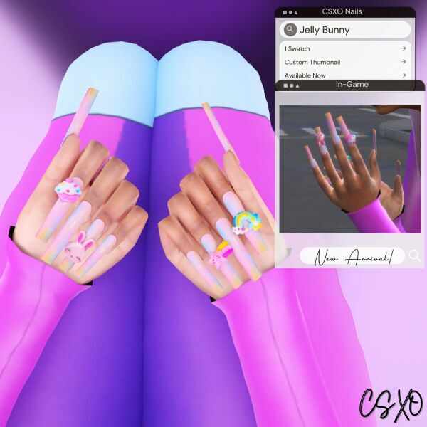 sims 4 cc jelly bunny nails 🐰 2