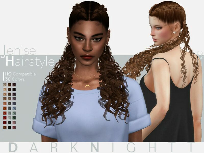 Jenise Hairstyle By Darknightt Sims 4 CC