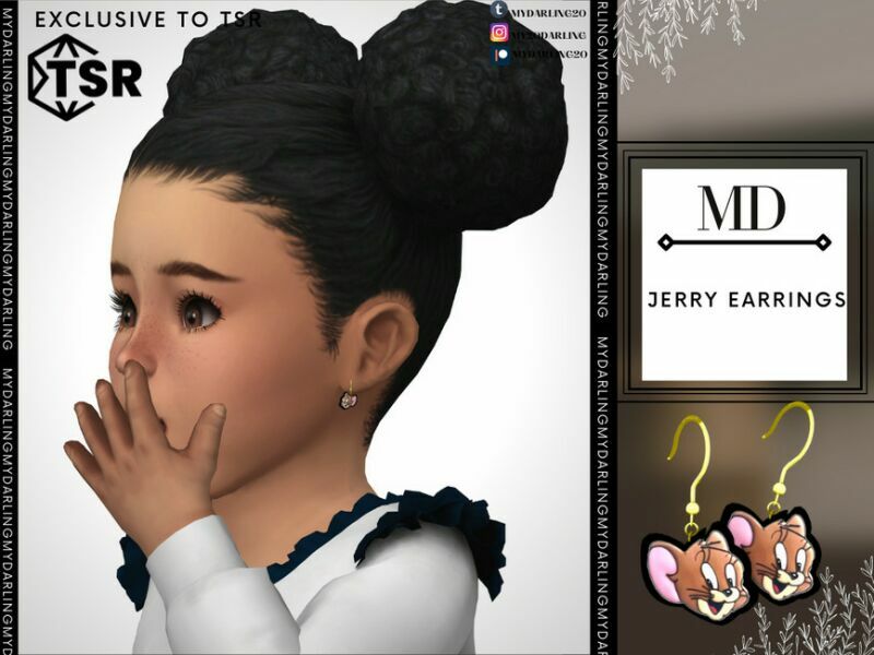 Jerry Earrings Toddler By Mydarling20 Sims 4 CC