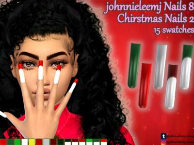 Johnnieleemj Nails 8 (Christmas Nails 2) By Johnnieleemj Sims 4 CC