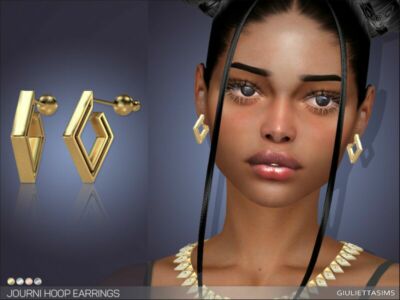 Journi Hoop Earrings By Feyona Sims 4 CC